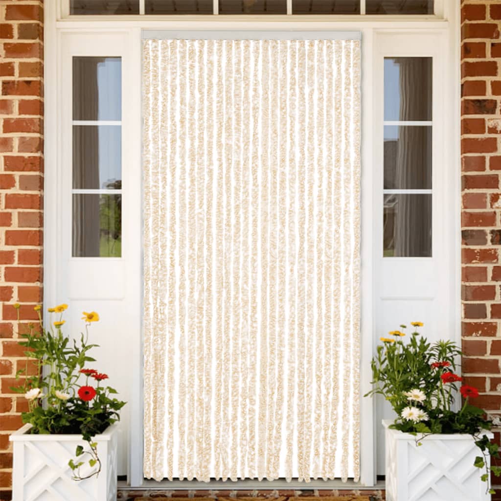 JUNG Vida Fliegenvorhang Beige und Weiß 100x220 cm Chenille