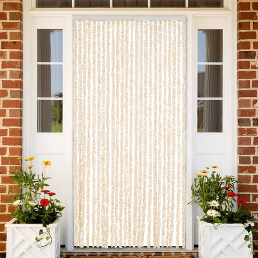JUNG Vida Fliegenvorhang Beige und Weiß 100x220 cm Chenille