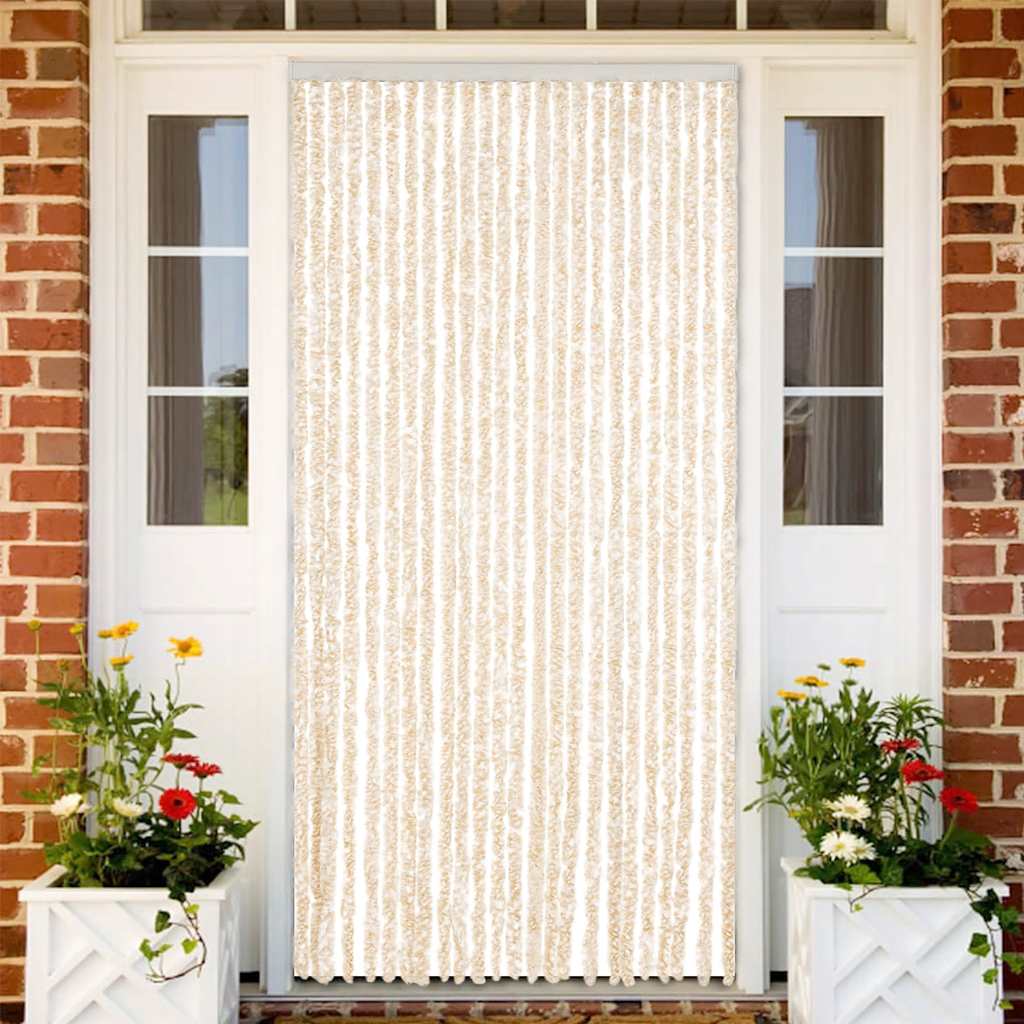 JUNG Vida Fliegenvorhang Beige und Weiß 100x230 cm Chenille