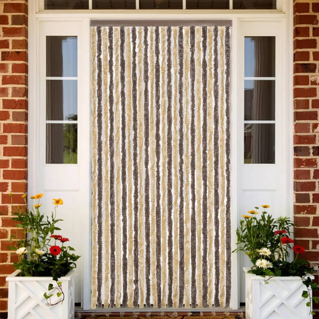 JUNG Vida Fliegenvorhang Dunkelbraun und Beige 100x200 cm Chenille
