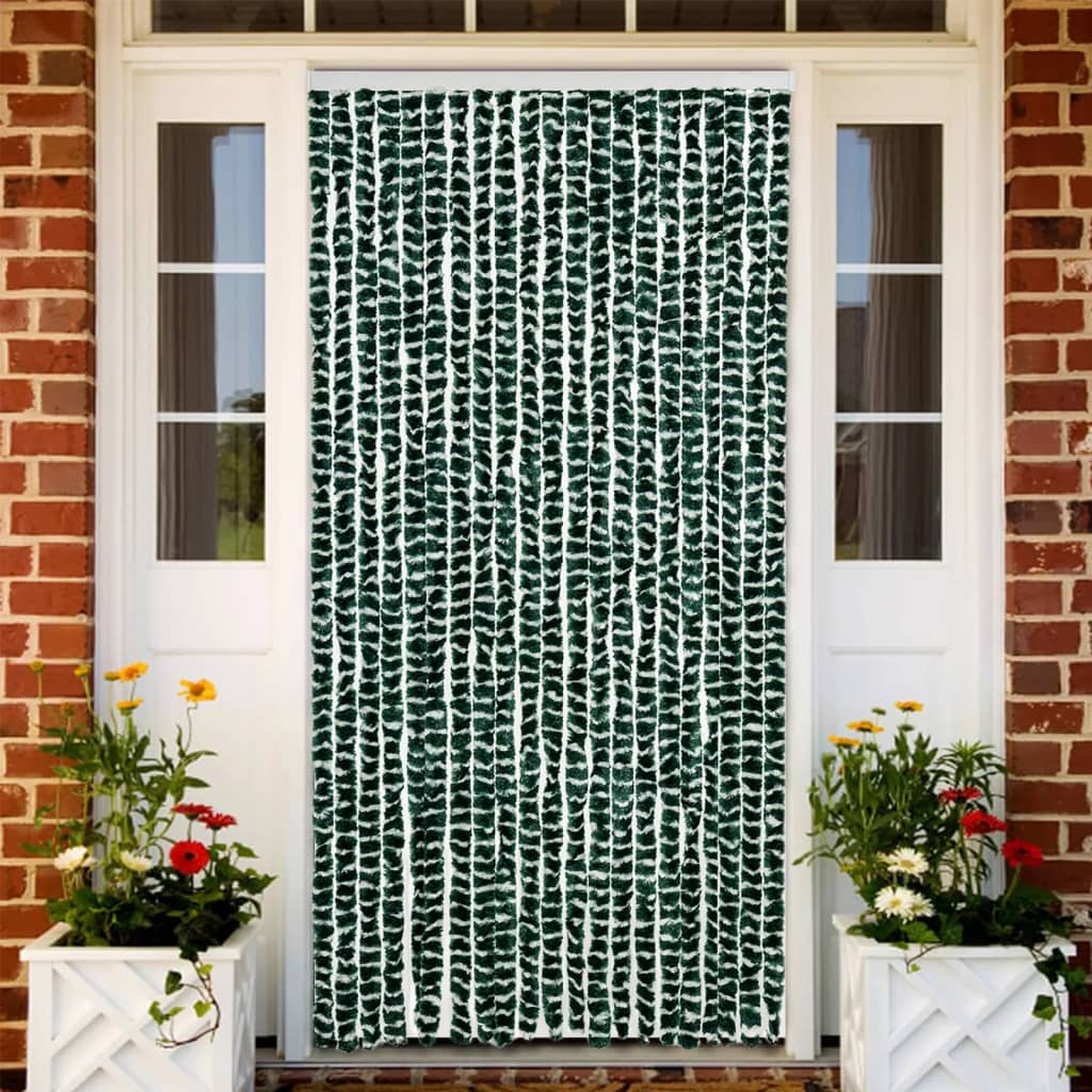 JUNG Vida Fliegenvorhang Grün und Weiß 90x200 cm Chenille