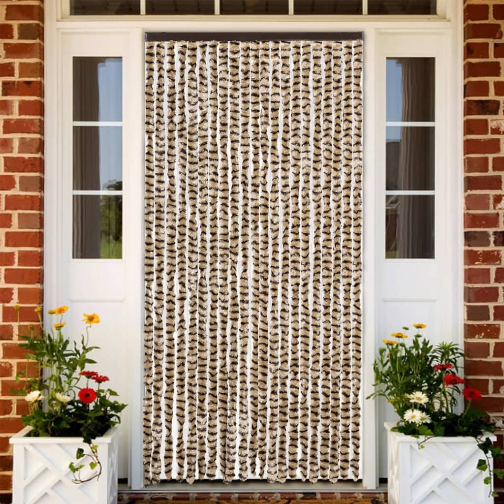 JUNG Vida Fliegenvorhang Beige und Braun 90x200 cm Chenille