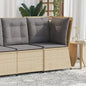 JUNG Vida Garten-Ecksofa mit Kissen Beige Poly Rattan