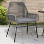 JUNG Vida Gartenstühle 2 Stk. mit Kissen Grau Poly Rattan