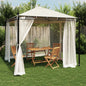 JUNG Vida Pavillon mit Netzwänden Creme 2,93x2,93 m Stahl