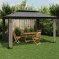 JUNG Vida Pavillon mit Doppeldach Anthrazit 3,94x2,96 m Stahl