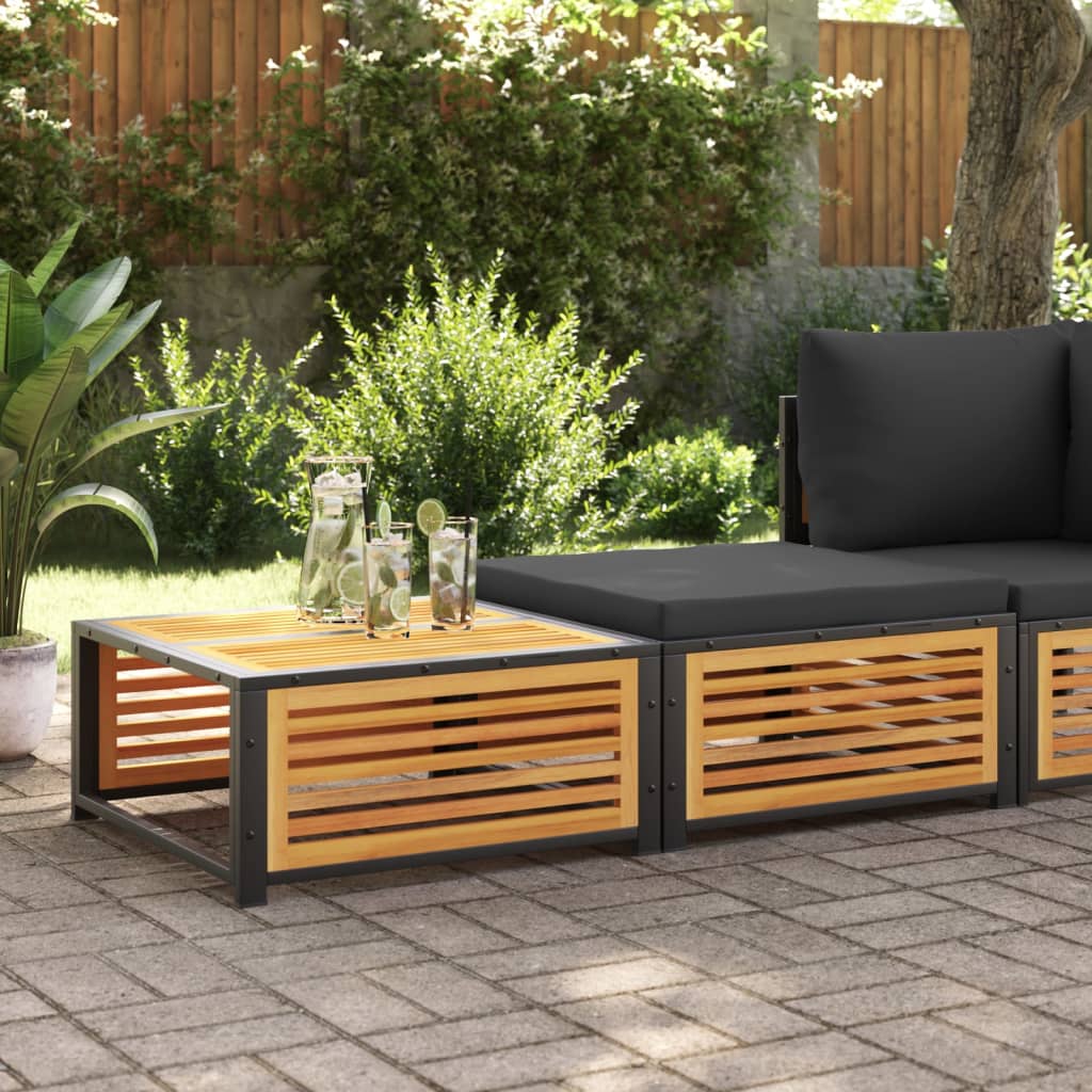 JUNG Vida Gartentisch mit Hocker Massivholz Akazie
