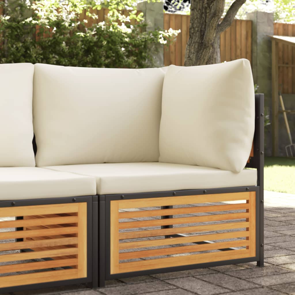 JUNG Vida Garten-Ecksofa mit Kissen Massivholz Akazie