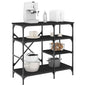 JUNG Vida Bäckerregal Schwarz 90x40x84 cm Holzwerkstoff und Metall