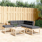 JUNG Vida 5-tlg. Garten-Sofagarnitur mit Kissen Massivholz Kiefer