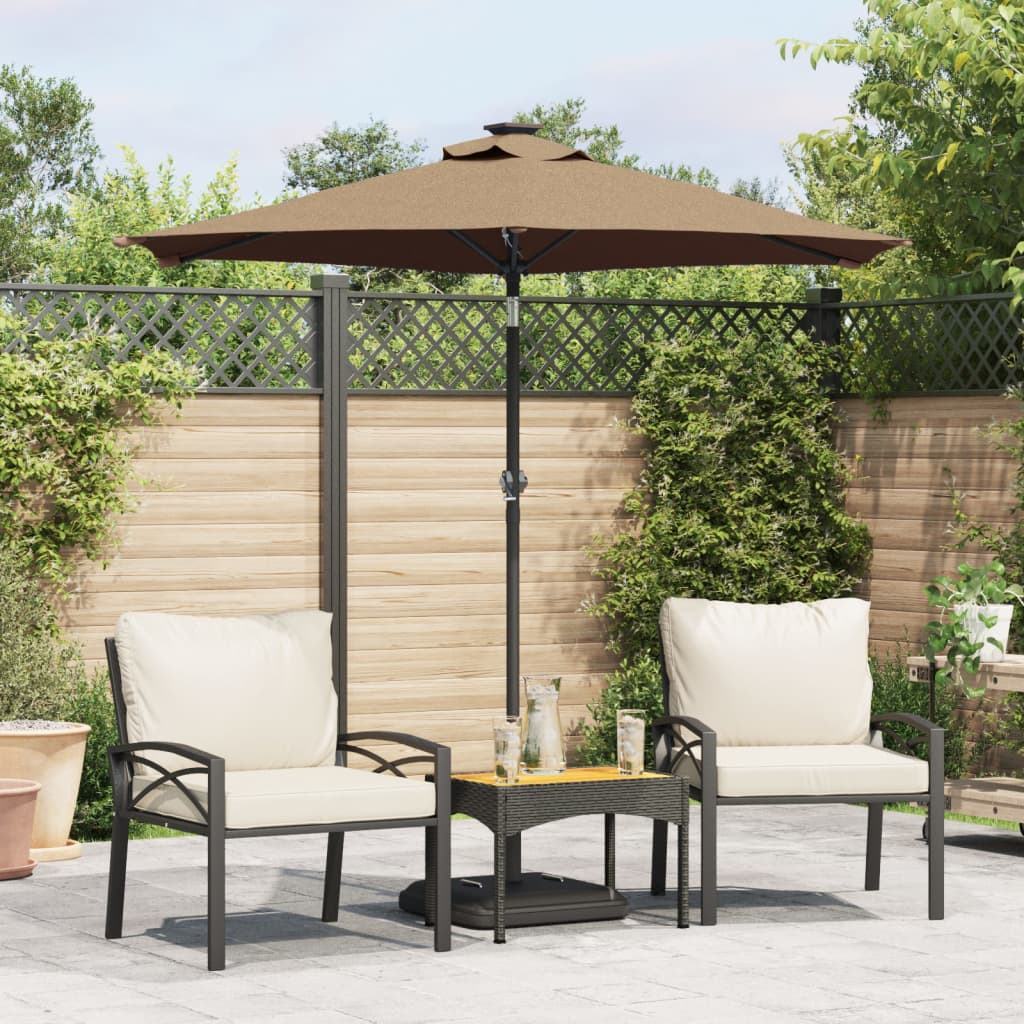 JUNG Vida Sonnenschirm mit Stahlmast Taupe 225x225x212 cm
