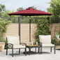 JUNG Vida Sonnenschirm mit LED und Stahlmast Weinrot 225x225x212 cm