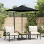JUNG Vida Sonnenschirm mit LED und Stahlmast Schwarz 225x225x212 cm
