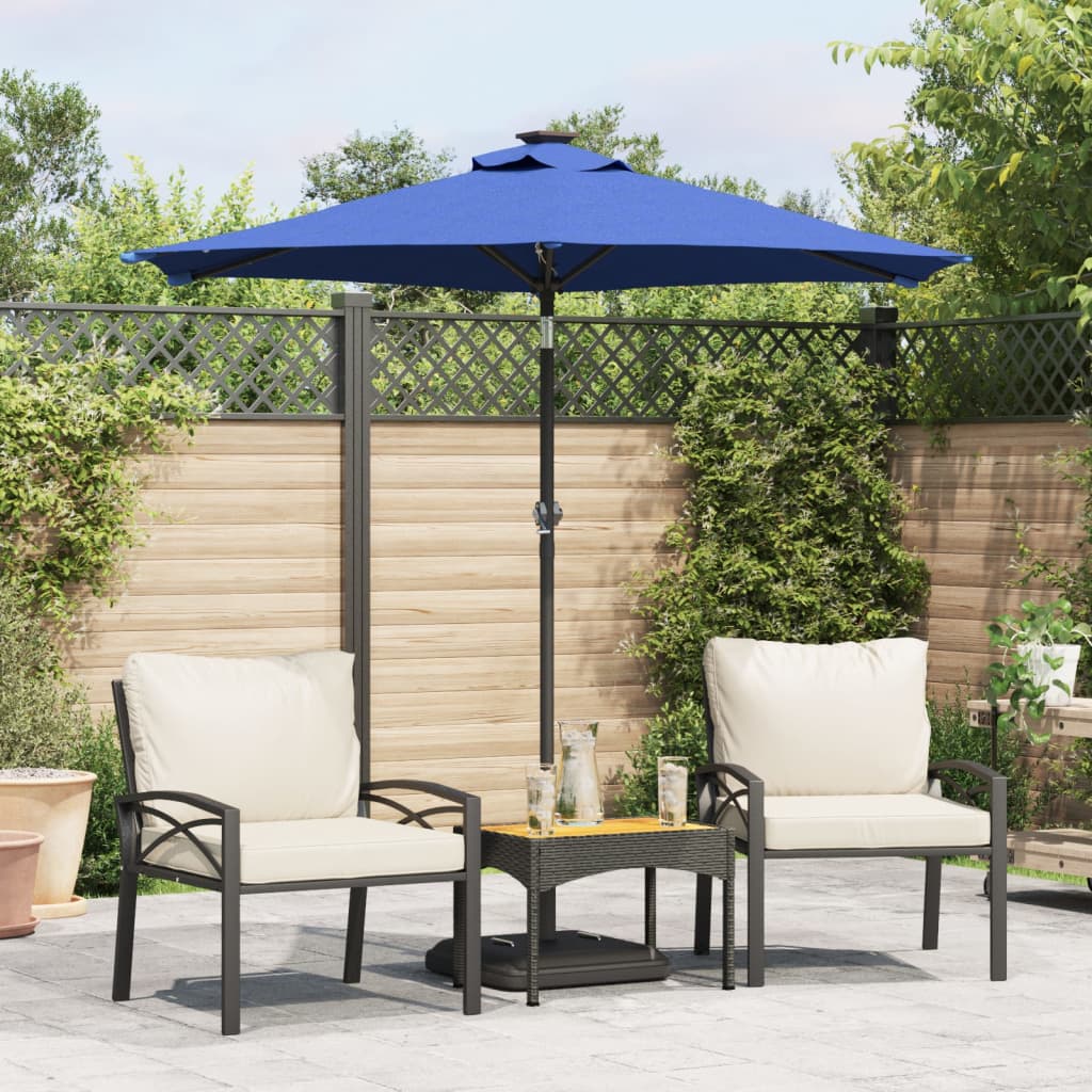 JUNG Vida Sonnenschirm mit LED und Stahlmast Azurblau 225x225x212 cm