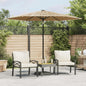 JUNG Vida Sonnenschirm mit LED und Stahlmast Braun 268x268x226 cm