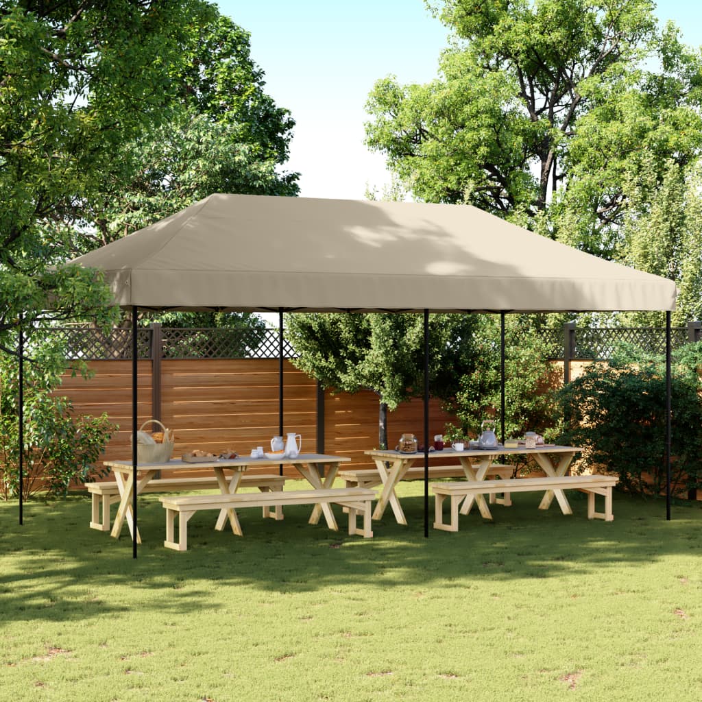 JUNG Vida Partyzelt Faltbar Pop-Up Taupe 580x292x315 cm