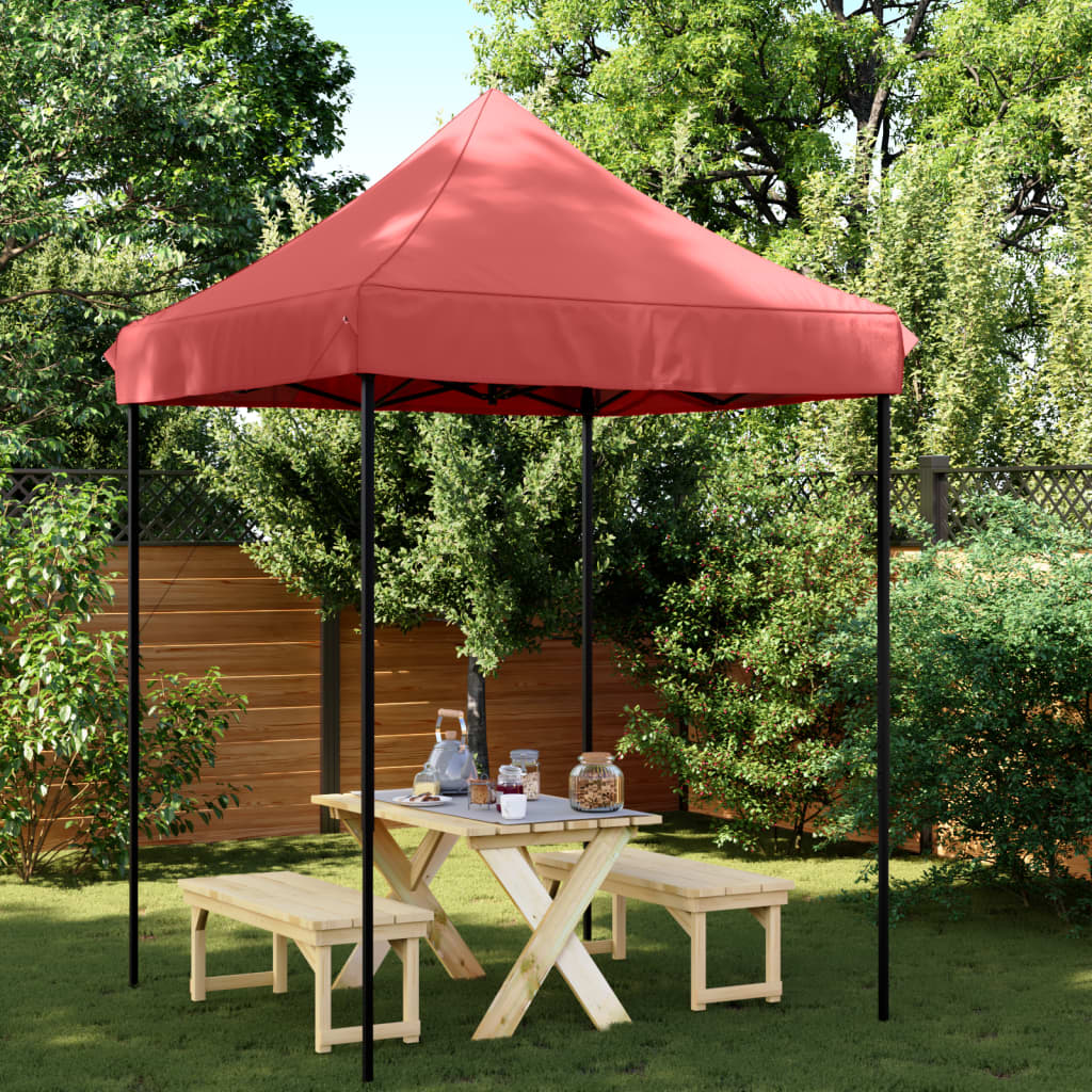 JUNG Vida Partyzelt Faltbar Pop-Up Burgunderrot 200x200x306 cm
