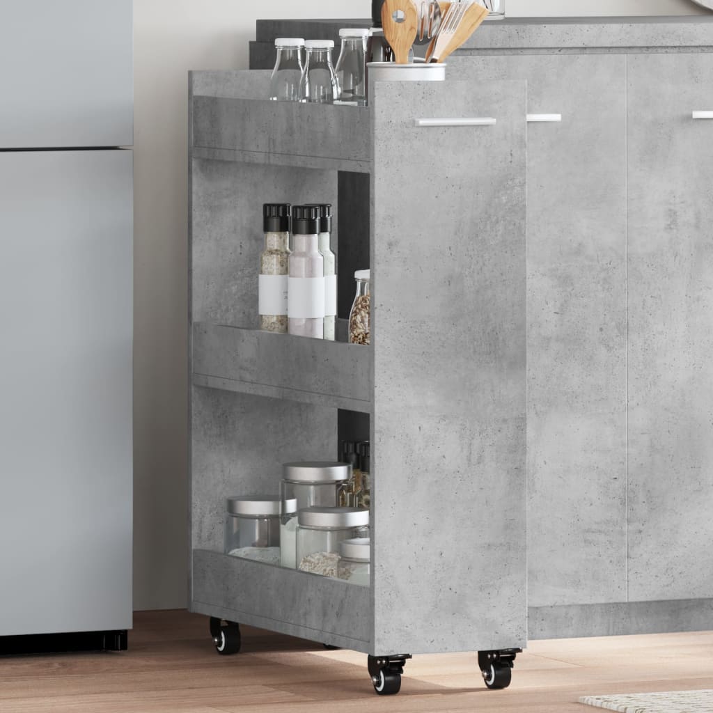 JUNG Vida Schrank mit Rollen Betongrau 60x22x79 cm Holzwerkstoff
