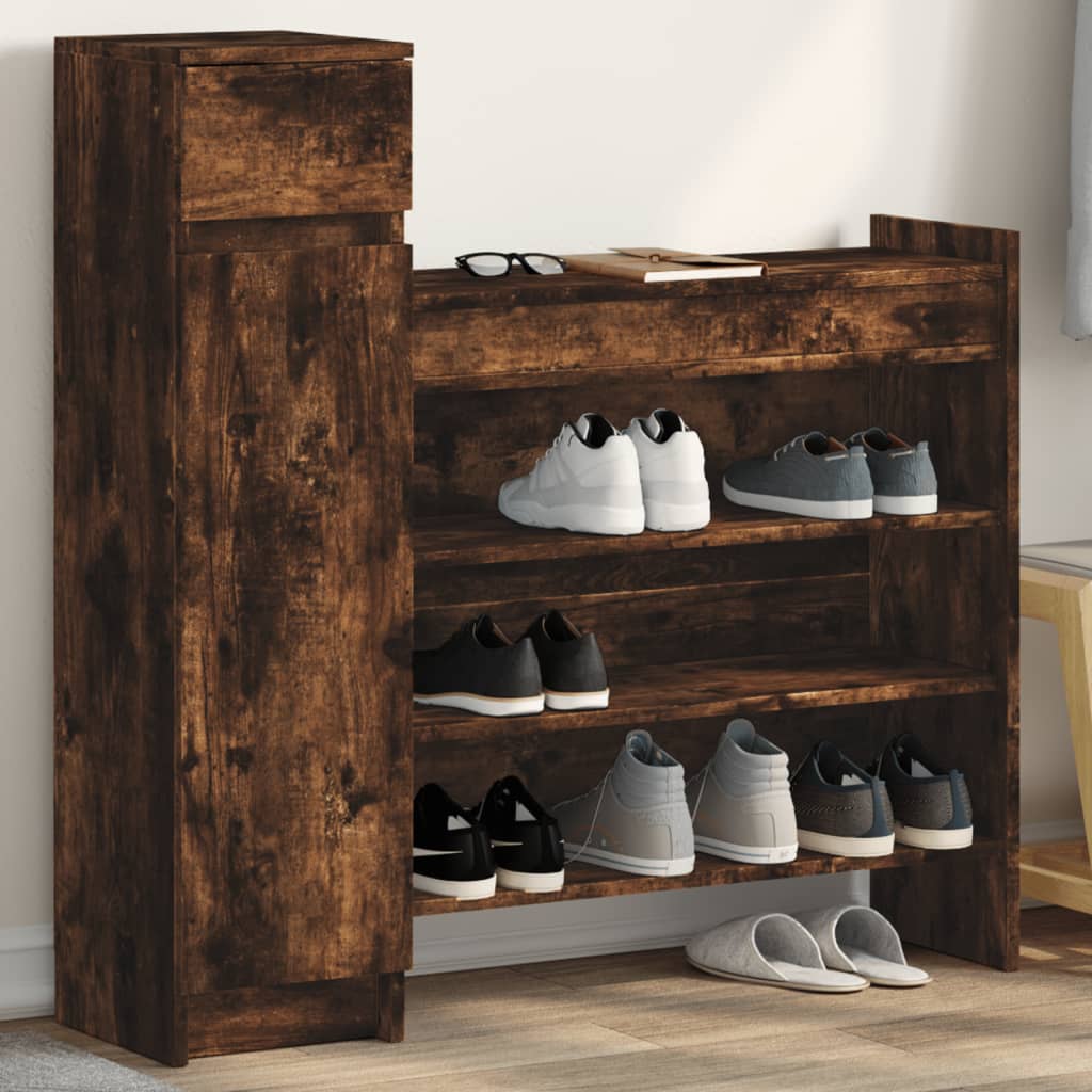 JUNG Vida Schuhschrank Räuchereiche 100,5x28x100 cm Holzwerkstoff
