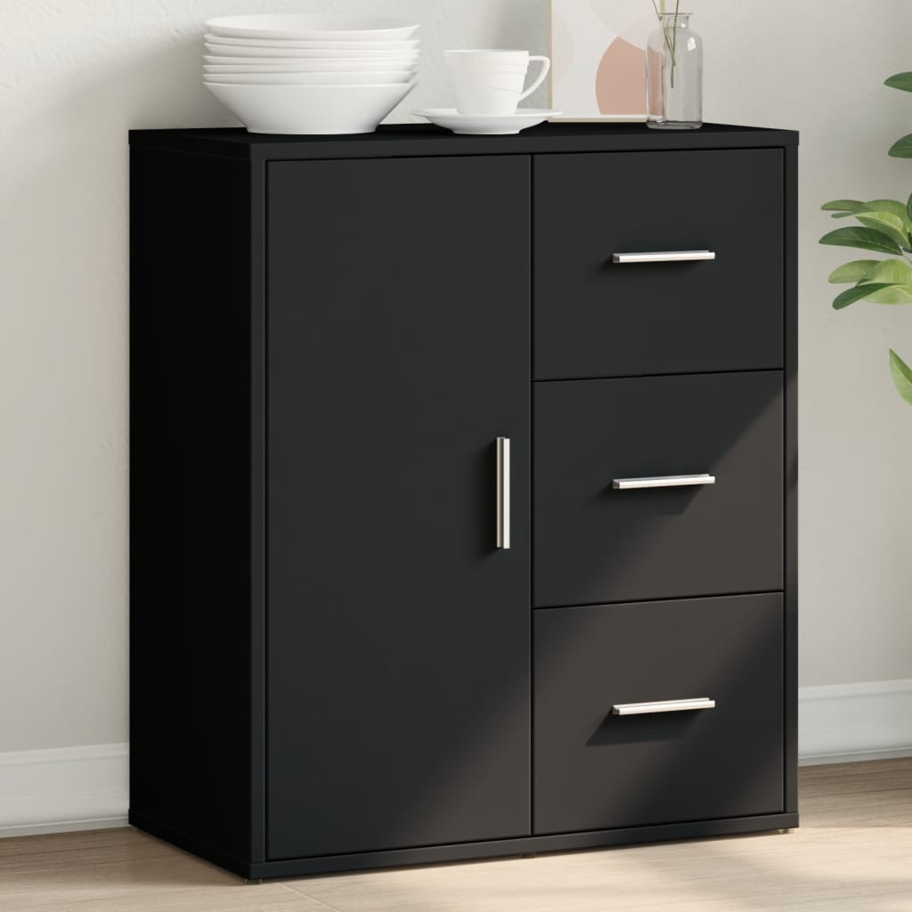 JUNG Vida Sideboard Schwarz 60x31x70 cm Holzwerkstoff