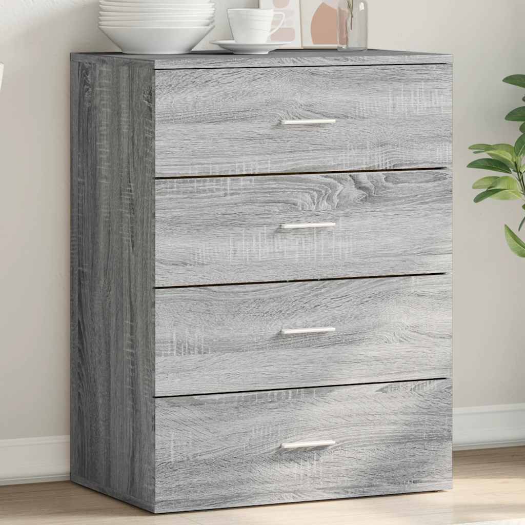 JUNG Vida Sideboard Grau Sonoma 60x39x80 cm Holzwerkstoff