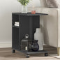 JUNG Vida Beistelltisch mit Rollen Schwarz 50x30x55 cm Holzwerkstoff