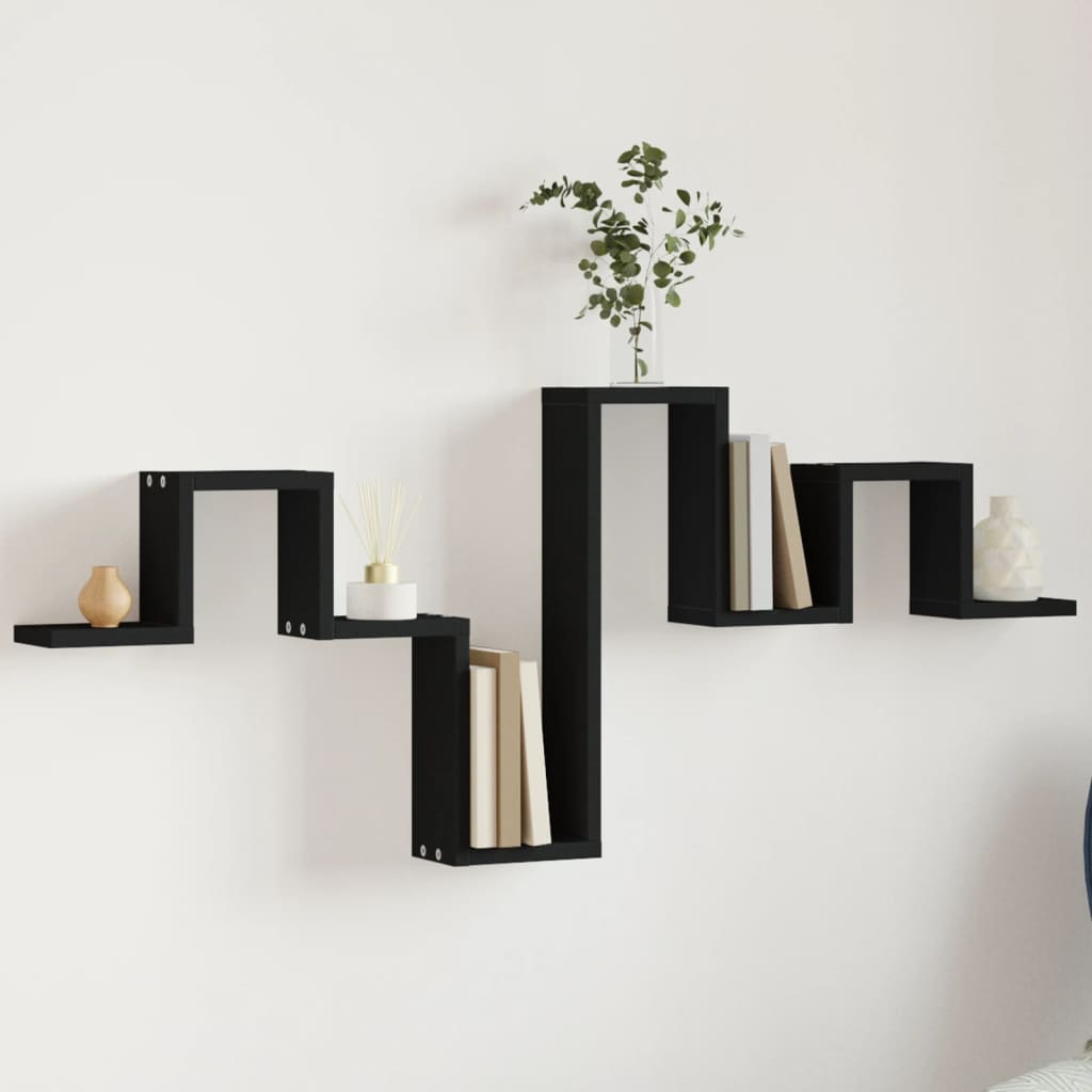 JUNG Vida Wandregal Schwarz 104,5x10x43 cm Holzwerkstoff
