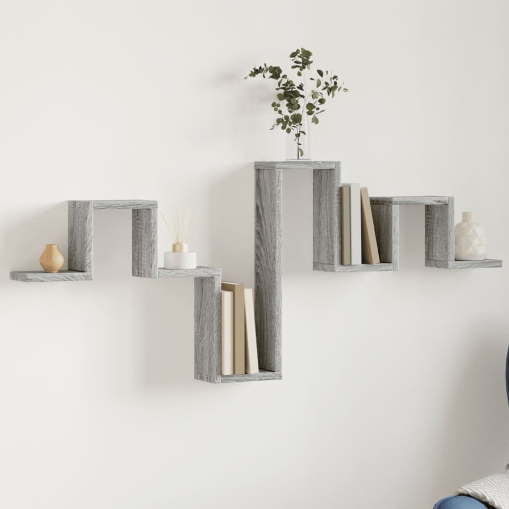 JUNG Vida Wandregal Grau Sonoma 104,5x10x43 cm Holzwerkstoff