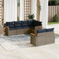 JUNG Vida 7-teiliges Gartensofa-Set mit Kissen, grau, Polyrattan