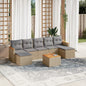 JUNG Vida 8-tlg. Garten-Sofagarnitur mit Kissen Beige Poly Rattan