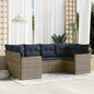 JUNG Vida 6-teiliges Gartensofa-Set mit Kissen, grau, Polyrattan
