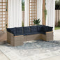 JUNG Vida 7-teiliges Gartensofa-Set mit Kissen, grau, Polyrattan