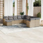 JUNG Vida 11-tlg. Garten-Sofagarnitur mit Kissen Beige Poly Rattan
