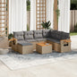 JUNG Vida 8-tlg. Garten-Sofagarnitur mit Kissen Beige Poly Rattan
