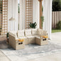 JUNG Vida 6-tlg. Garten-Sofagarnitur mit Kissen Beige Poly Rattan