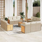 JUNG Vida 13-tlg. Garten-Sofagarnitur mit Kissen Beige Poly Rattan