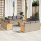 JUNG Vida 13-tlg. Garten-Sofagarnitur mit Kissen Beige Poly Rattan