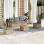 JUNG Vida 6-tlg. Garten-Sofagarnitur mit Kissen Beige Poly Rattan