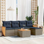 JUNG Vida 6-teiliges Gartensofa-Set mit Kissen, grau, Polyrattan