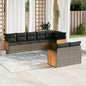 JUNG Vida 8-tlg. Garten-Sofagarnitur mit Kissen Grau Poly Rattan