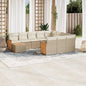 JUNG Vida 11-tlg. Garten-Sofagarnitur mit Kissen Beige Poly Rattan