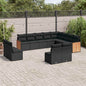 JUNG Vida 12-tlg. Garten-Sofagarnitur mit Kissen Schwarz Poly Rattan