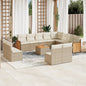 JUNG Vida 13-tlg. Garten-Sofagarnitur mit Kissen Beige Poly Rattan