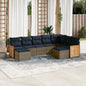 JUNG Vida 9-teiliges Gartensofa-Set mit Kissen, grau, Polyrattan