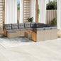JUNG Vida 13-tlg. Garten-Sofagarnitur mit Kissen Beige Poly Rattan