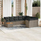 JUNG Vida 10-tlg. Garten-Sofagarnitur mit Kissen Grau Poly Rattan