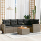 JUNG Vida 6-tlg. Garten-Sofagarnitur mit Kissen Grau Poly Rattan