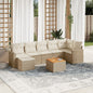 JUNG Vida 8-tlg. Garten-Sofagarnitur mit Kissen Beige Poly Rattan