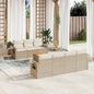 JUNG Vida 8-tlg. Garten-Sofagarnitur mit Kissen Beige Poly Rattan
