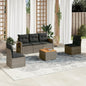 JUNG Vida 6-tlg. Garten-Sofagarnitur mit Kissen Grau Poly Rattan